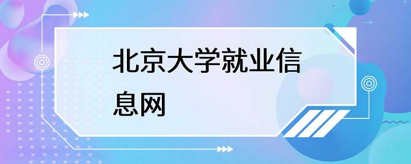 北京大学就业信息网