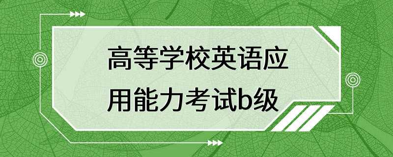 高等学校英语应用能力考试b级