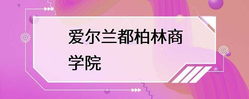 爱尔兰都柏林商学院