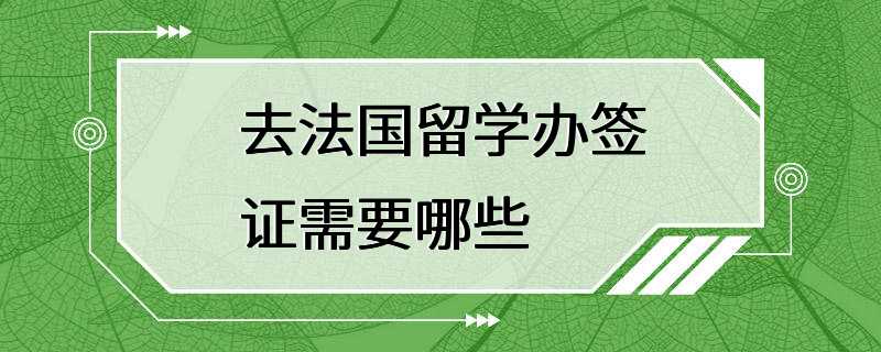 去法国留学办签证需要哪些