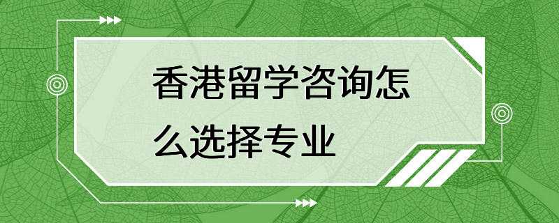 香港留学咨询怎么选择专业