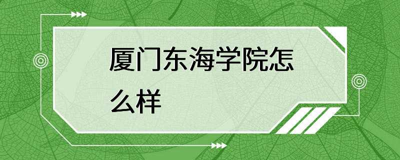 厦门东海学院怎么样