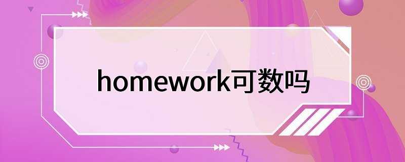 homework可数吗