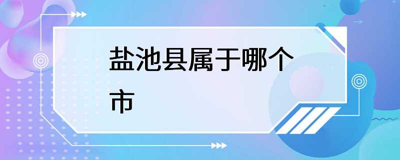 盐池县属于哪个市