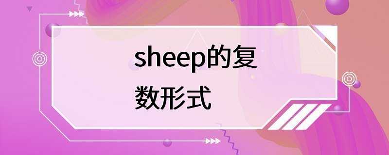 sheep的复数形式