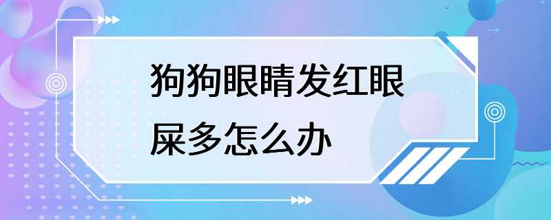 狗狗眼睛发红眼屎多怎么办