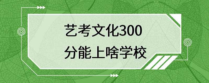 艺考文化300分能上啥学校