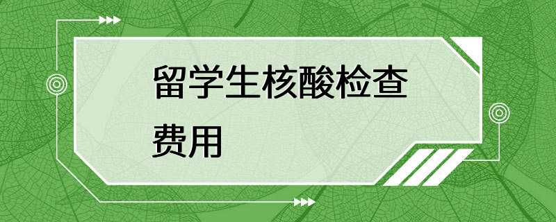 留学生核酸检查费用