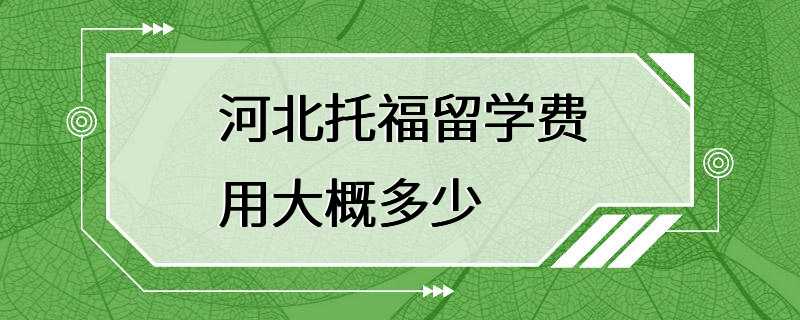 河北托福留学费用大概多少