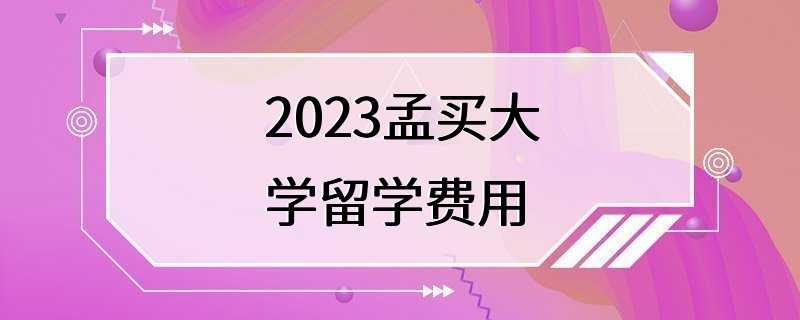 2023孟买大学留学费用