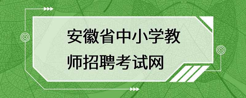 安徽省中小学教师招聘考试网