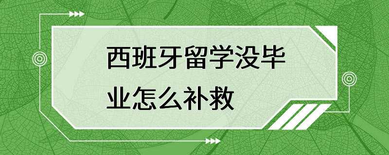 西班牙留学没毕业怎么补救