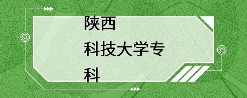 陕西科技大学专科