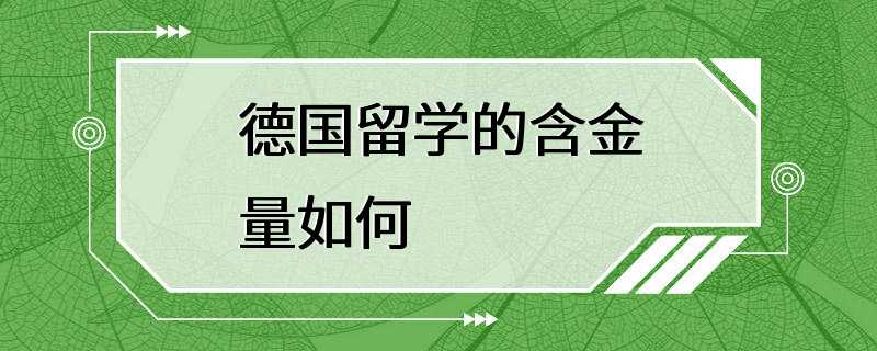 德国留学的含金量如何