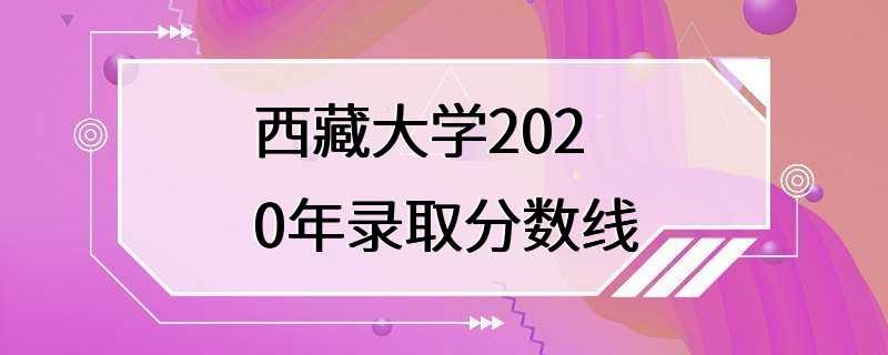 西藏大学2020年录取分数线