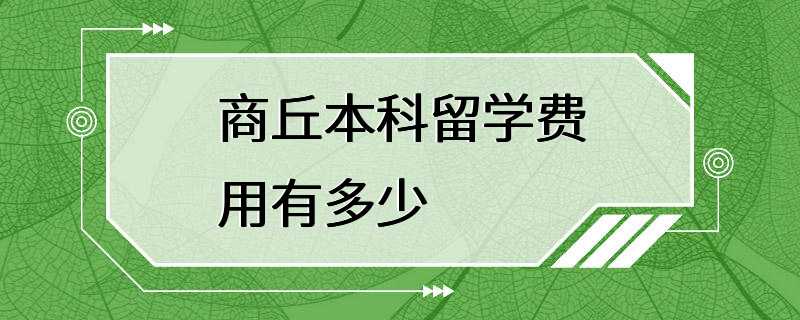 商丘本科留学费用有多少