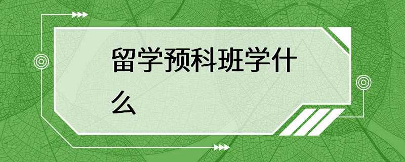 留学预科班学什么