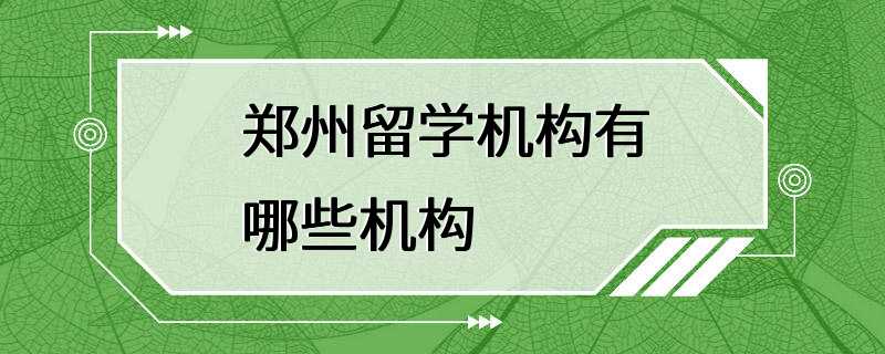 郑州留学机构有哪些机构