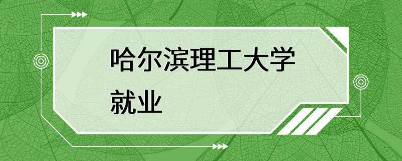 哈尔滨理工大学就业