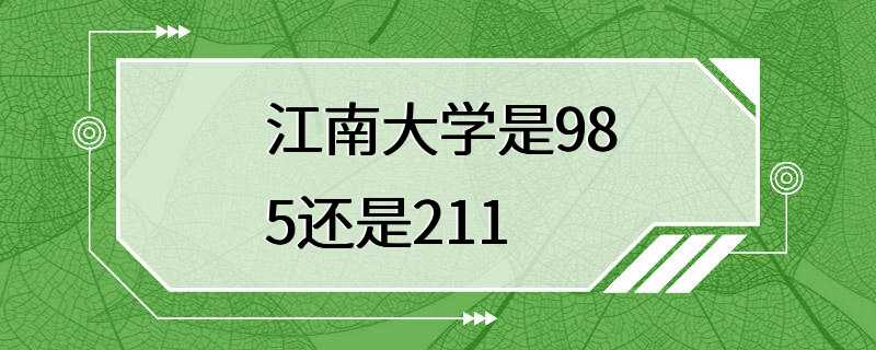 江南大学是985还是211