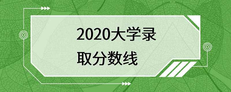 2020大学录取分数线