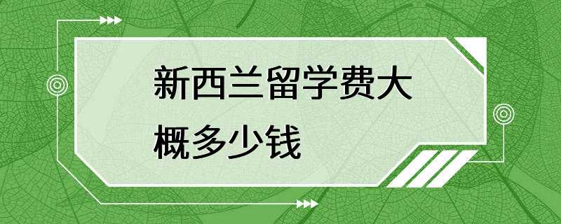 新西兰留学费大概多少钱