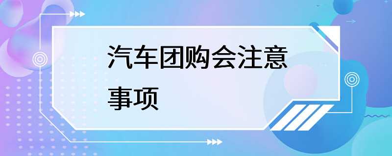 汽车团购会注意事项