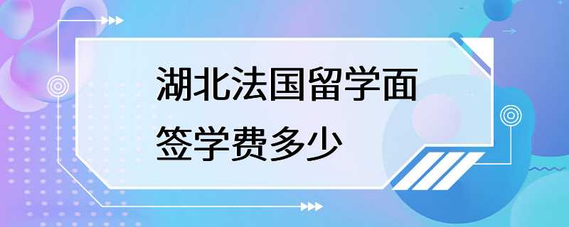 湖北法国留学面签学费多少