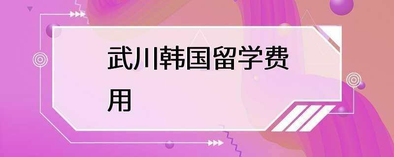 武川韩国留学费用