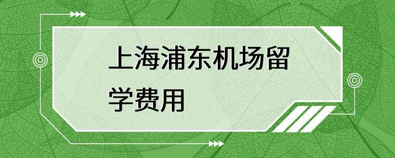 上海浦东机场留学费用