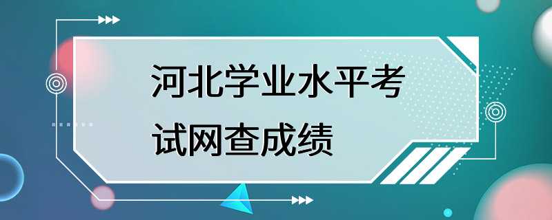 河北学业水平考试网查成绩