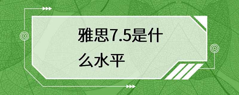 雅思7.5是什么水平