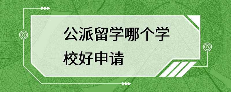 公派留学哪个学校好申请