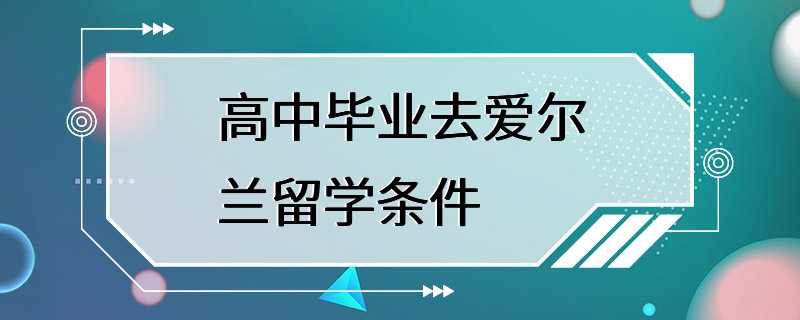 高中毕业去爱尔兰留学条件