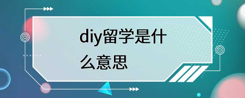 diy留学是什么意思