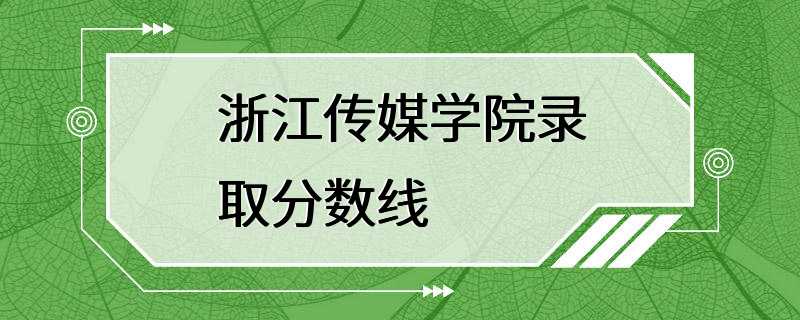 浙江传媒学院录取分数线