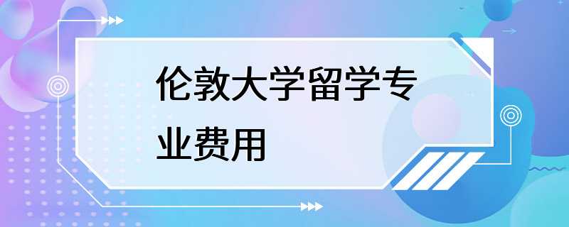 伦敦大学留学专业费用