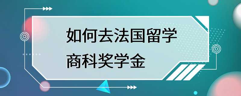 如何去法国留学商科奖学金