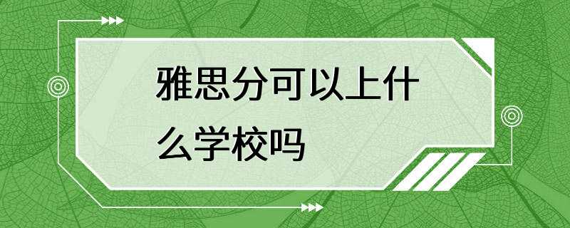 雅思分可以上什么学校吗