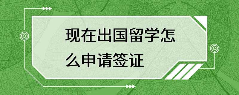 现在出国留学怎么申请签证