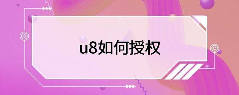 u8如何授权