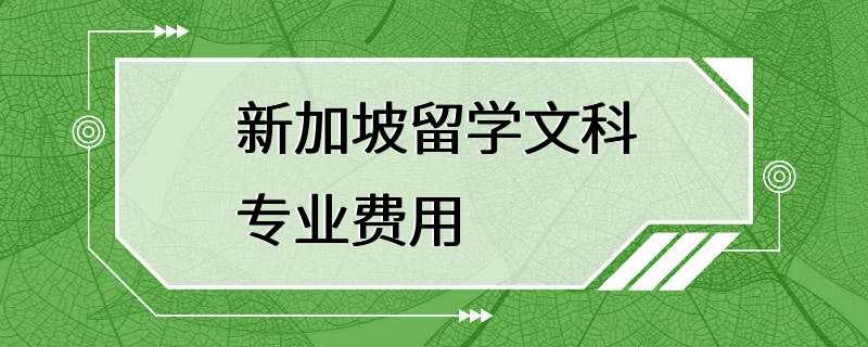 新加坡留学文科专业费用