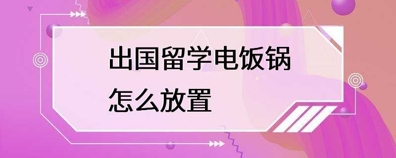 出国留学电饭锅怎么放置