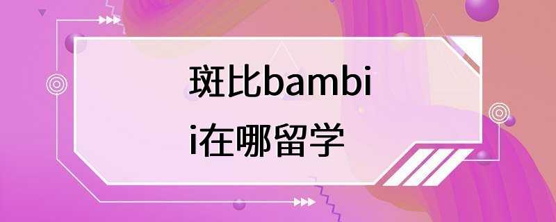 斑比bambii在哪留学