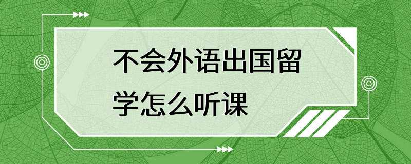 不会外语出国留学怎么听课