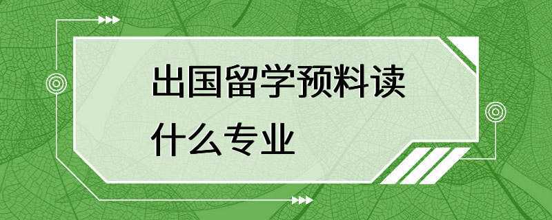 出国留学预料读什么专业