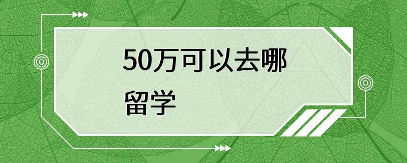 50万可以去哪留学