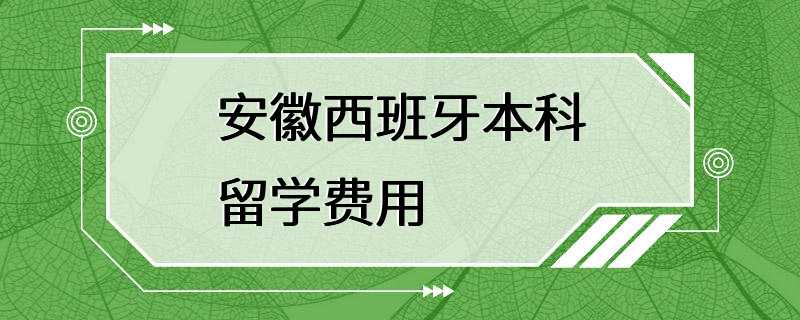 安徽西班牙本科留学费用