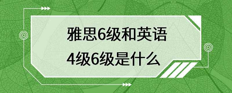 雅思6级和英语4级6级是什么