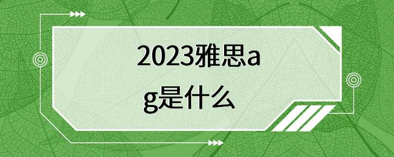 2023雅思a g是什么